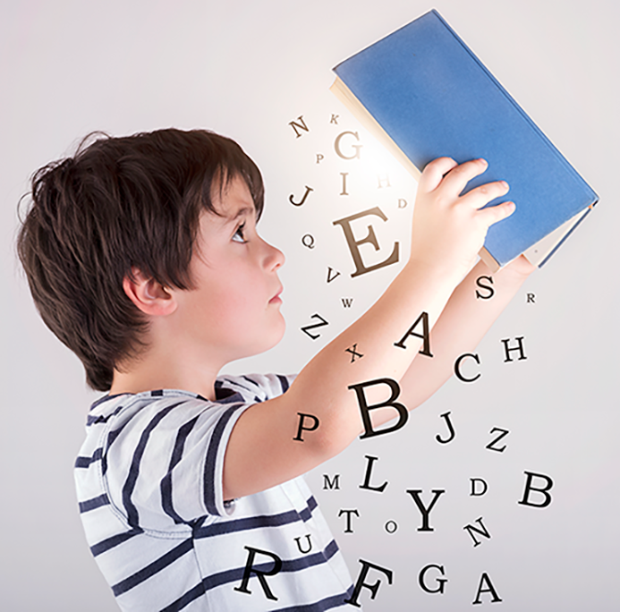 boy reading a book